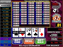 Double Double Bonus Poker 52 hands 