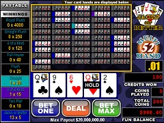 Jacks or Better 52 hands 